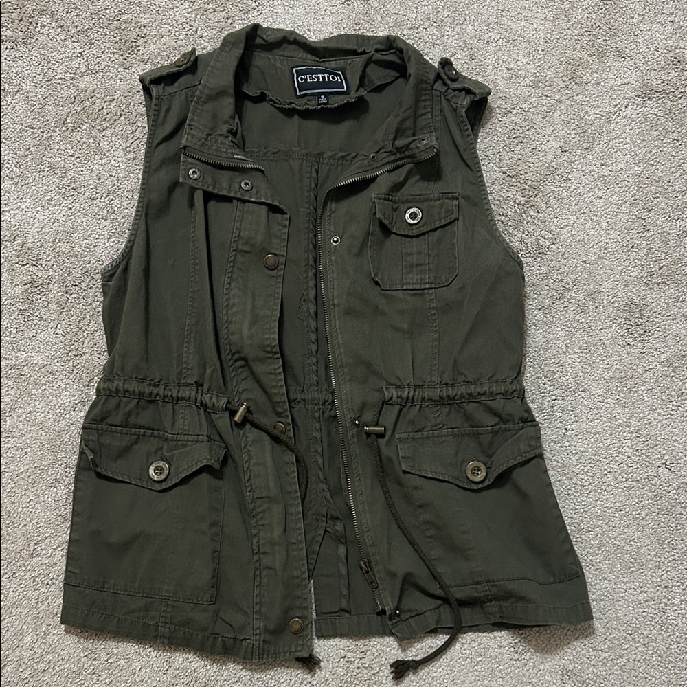 Olive Green Utility Vest